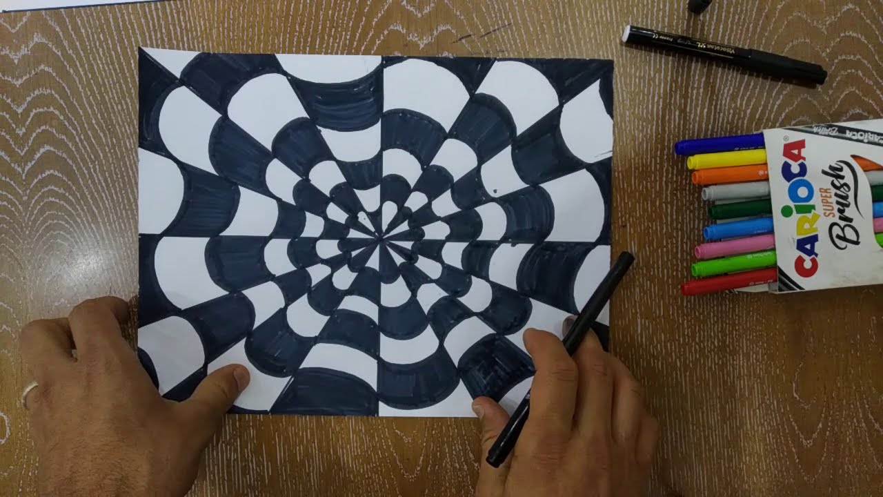 Görsel Sanatlar Dersi Etkinlikleri"3 D Çizgi tasarım Çalışması"