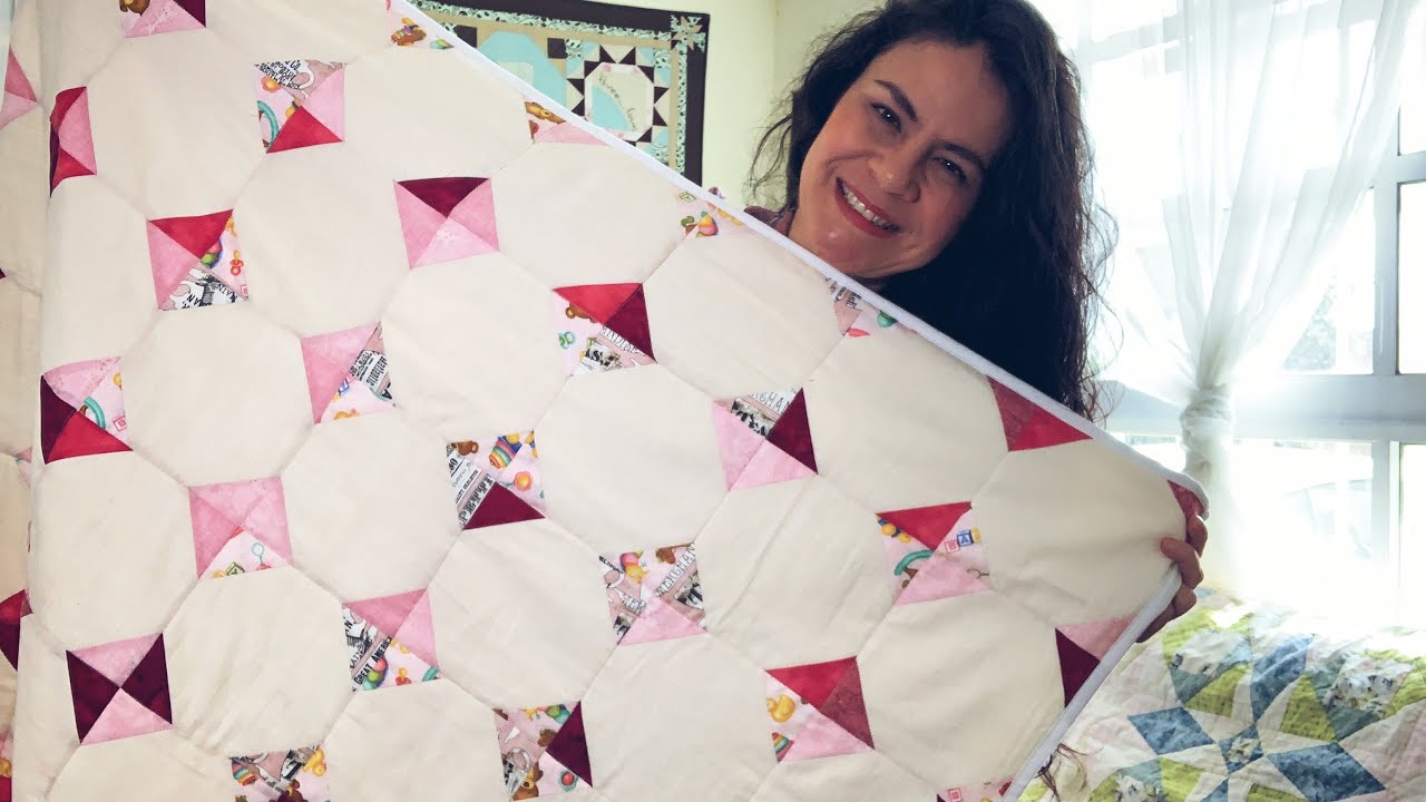 Colcha para bebes con cuadro bicolor