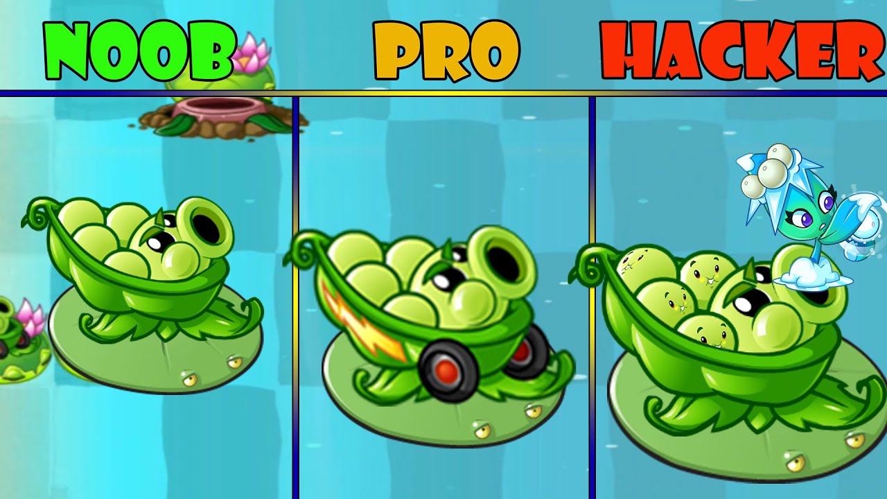 Plants Vs Zombies 2 - PvZ 2 SlingPea Noob Vs Pro Vs Hacker