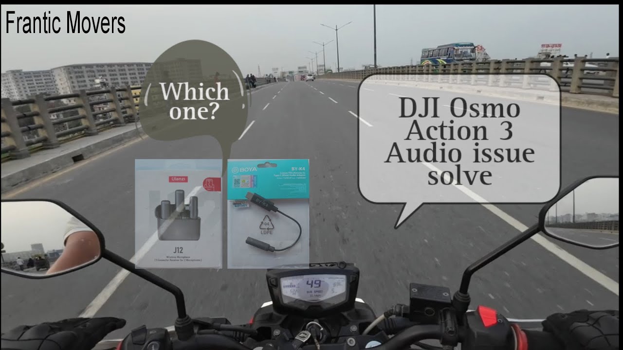 DJI Osmo Action 3 motovlog audio issue solved | Ulanzi J12 | Microphone testing | Frantic Movers |