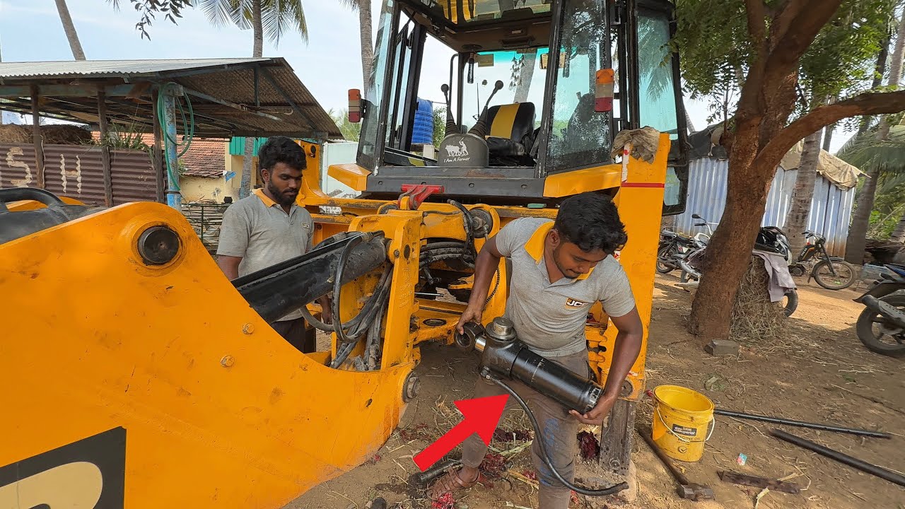 JCB 3DX Swing cylinder seal change complete process | jcb video