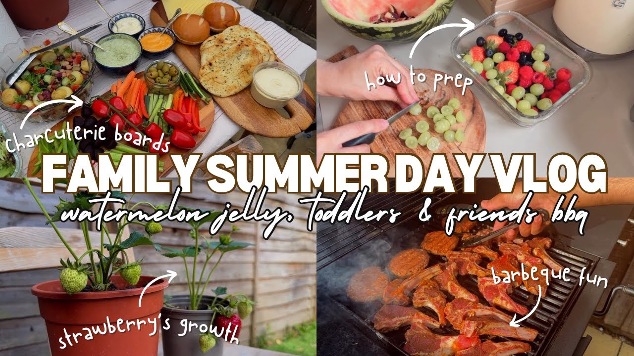 Summer Day with Toddlers | Garden Fun, Watermelon Jelly & BBQ with Friends!