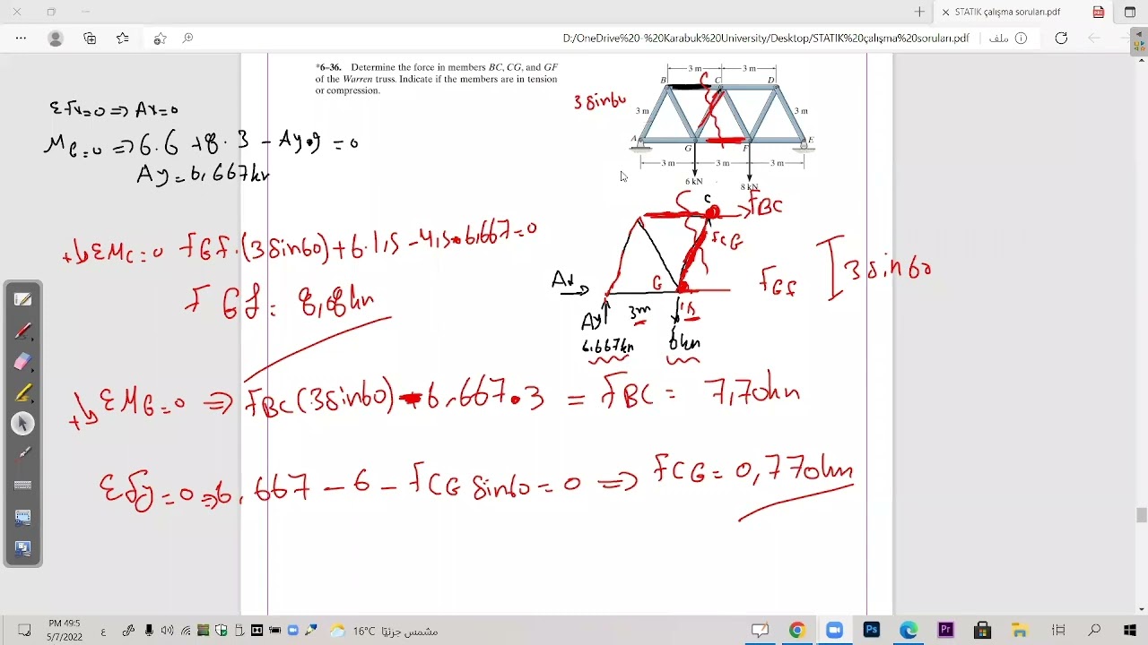 YAPISAL ANALIZ KAFES SISTEM 2 حل اسئلة 