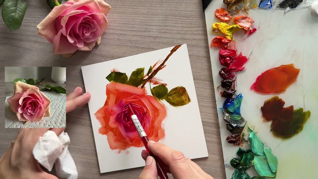 How to Paint a Rose in Oil by Krista Eaton