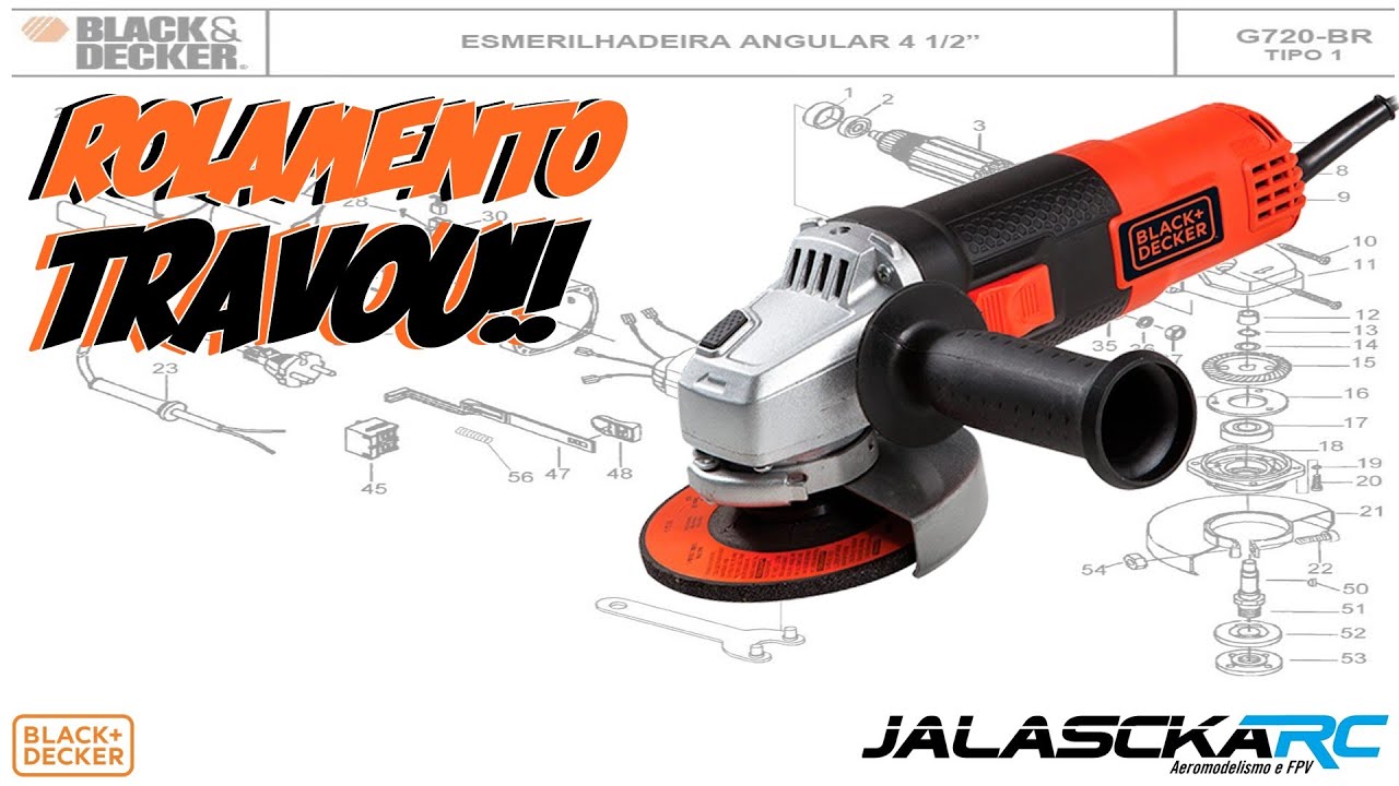Trocado Rolamento Travados Esmerilhadeira Angular Black+Decker G720 BR 4.1/2