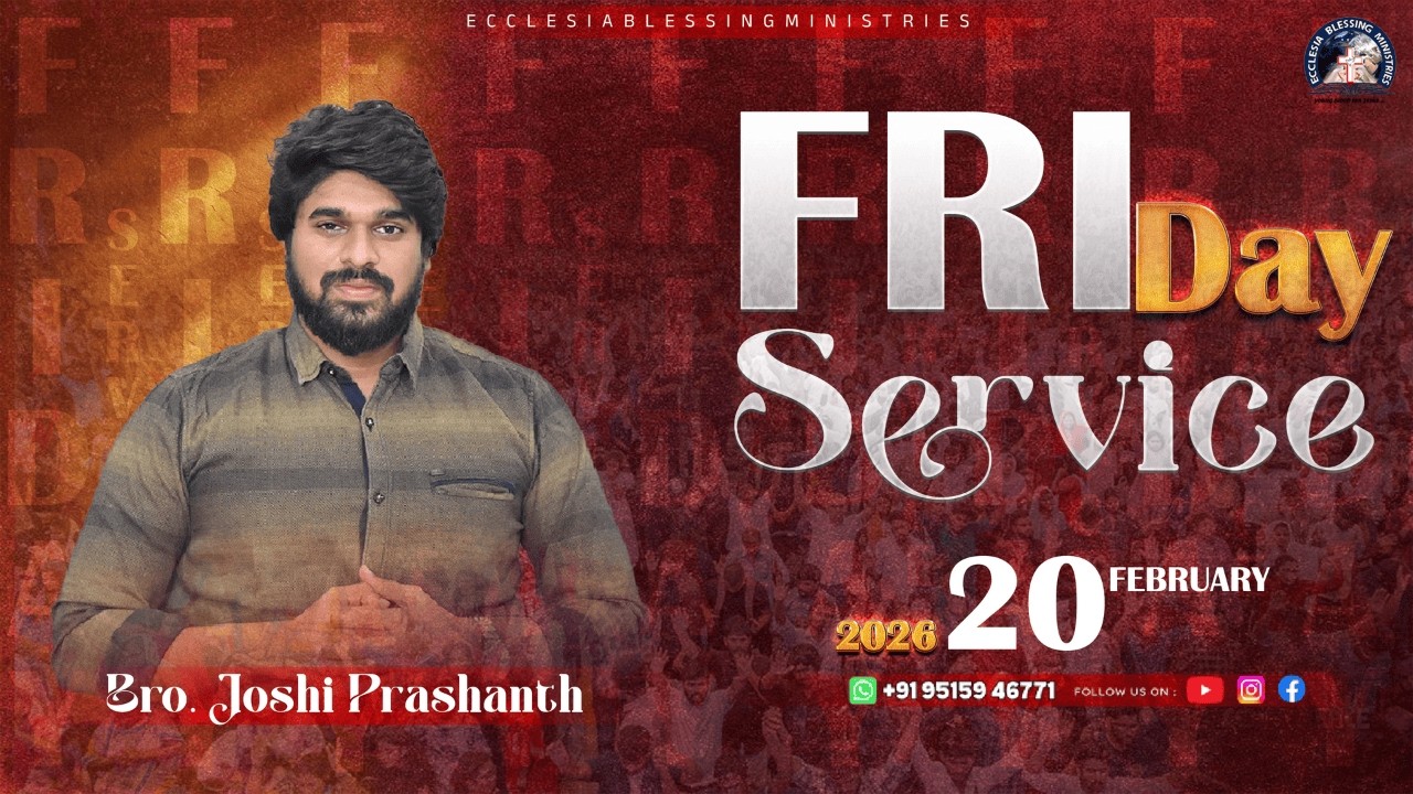 FRIDAY SERVICE | Bro.JoshiPrashanth | 20•02•2026 | #jesus#love#motivation