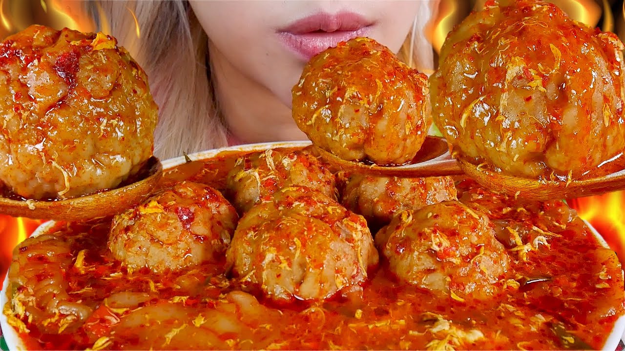 ASMR 🥵🥣SEBLAK BAKSO URAT MERCON PEDAS🔥 EXTREME SPICY MEATBALL SEBLAK