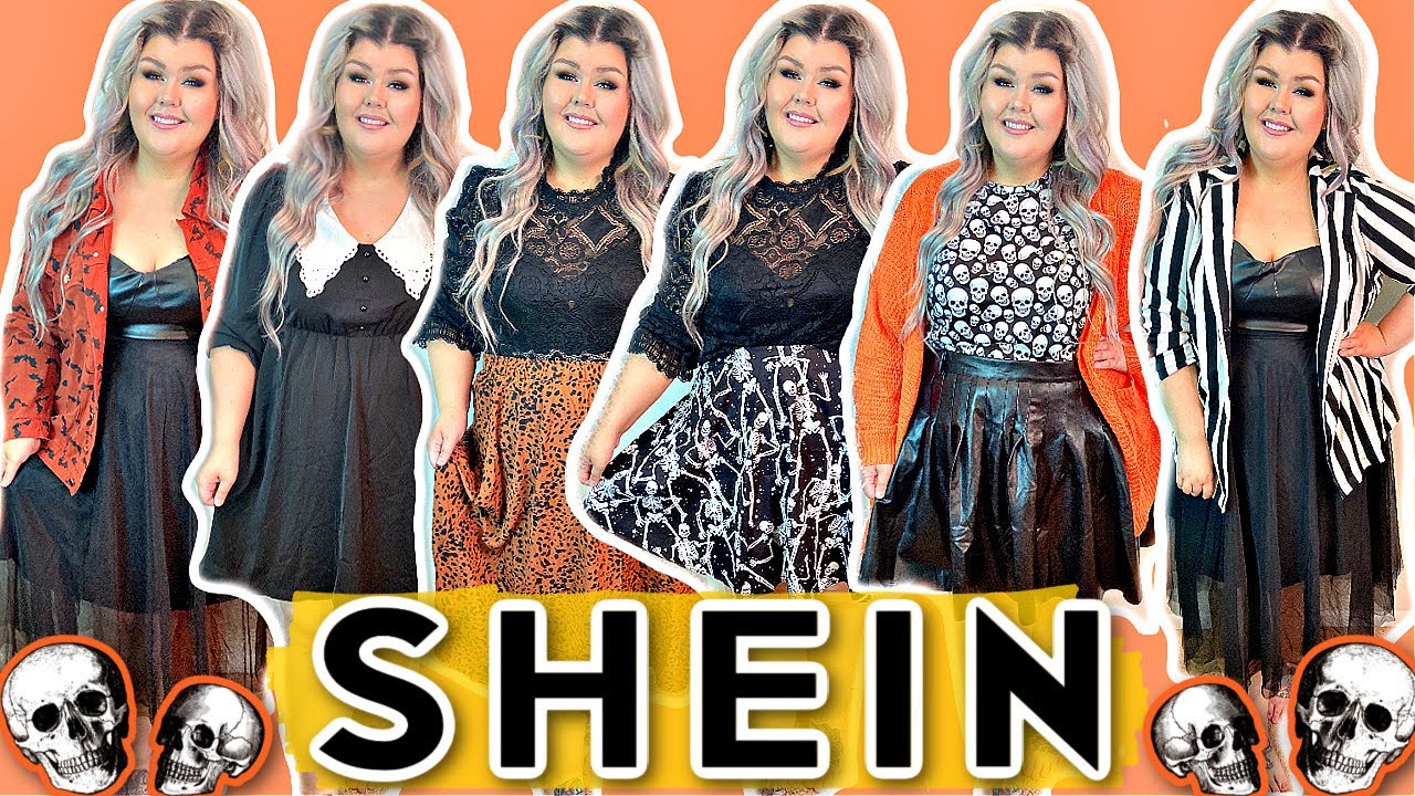 HUGE $400 Shein Curve Plus Size Haul 💀 Spooky Edition OCT 2021