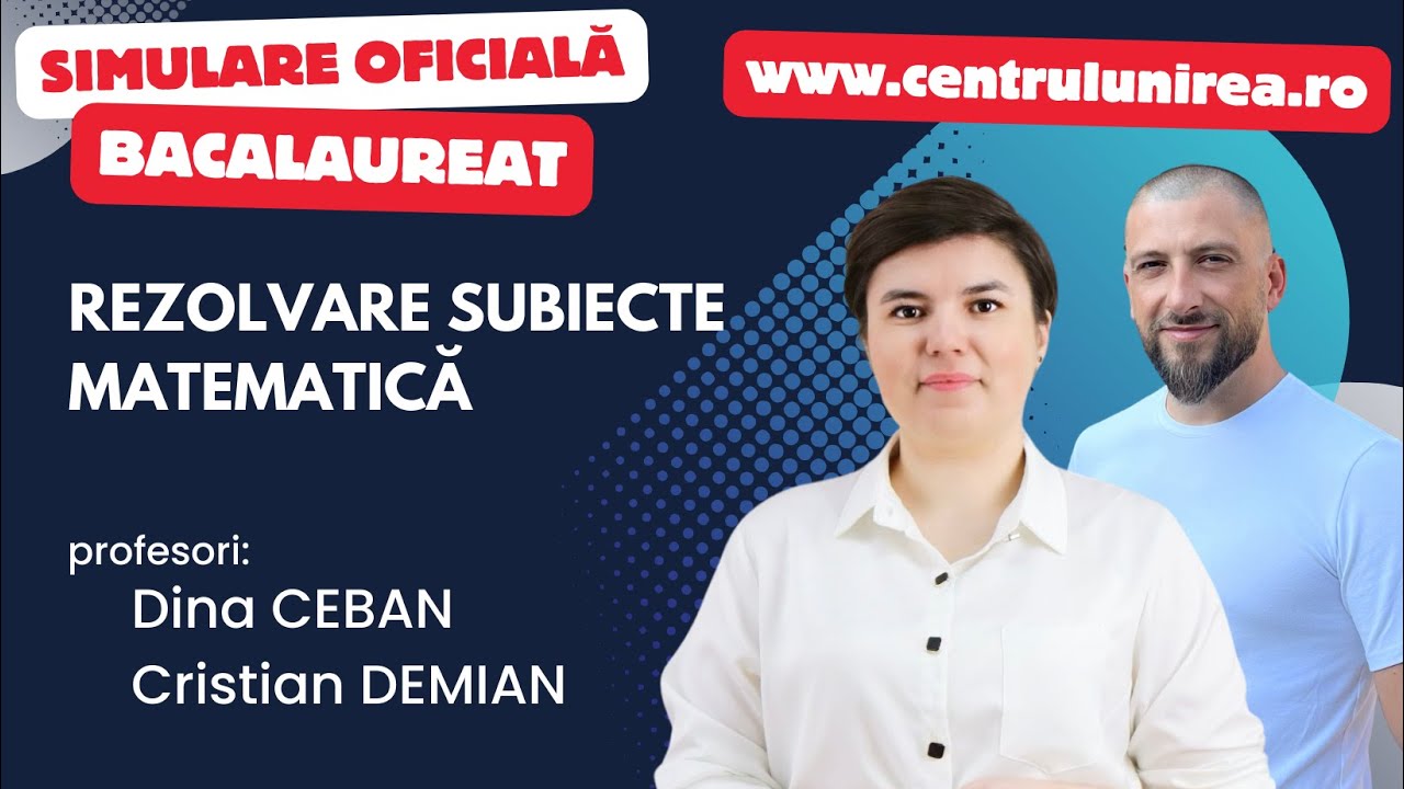 Rezolvare LIVE Simulare Bacalaureat 2024 - MATEMATICA