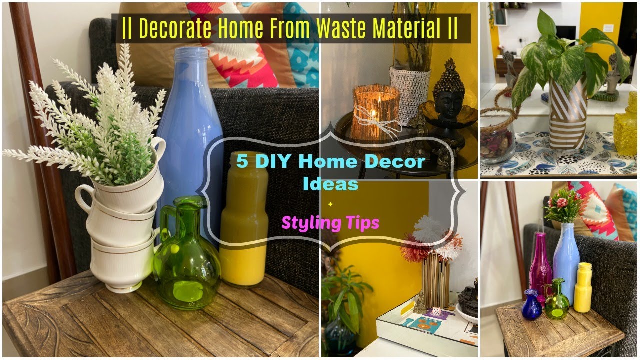 5 Easy DIY Home Decor Ideas | Decorate Home from Waste Material | Organizopedia