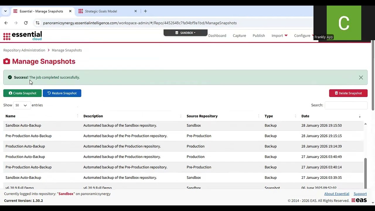 Deleting all content in a repository on Essential Cloud #enterprisearchitecture #eas