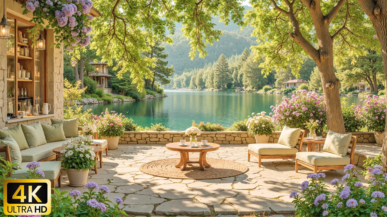 Весеннее утро на веранде у озера 🌷 Спокойная фортепианная музыка для сосредоточения и расслабления