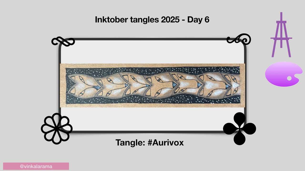 Inktober tangles 2025 Day 6 #aurivox