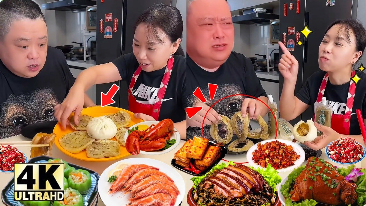 夫婦でグルメをこっそり食べてドッキリASMR _ ASMR FOOD 🍜🍝🍜🥓🥢🍗#asmr #食べ物#vlog