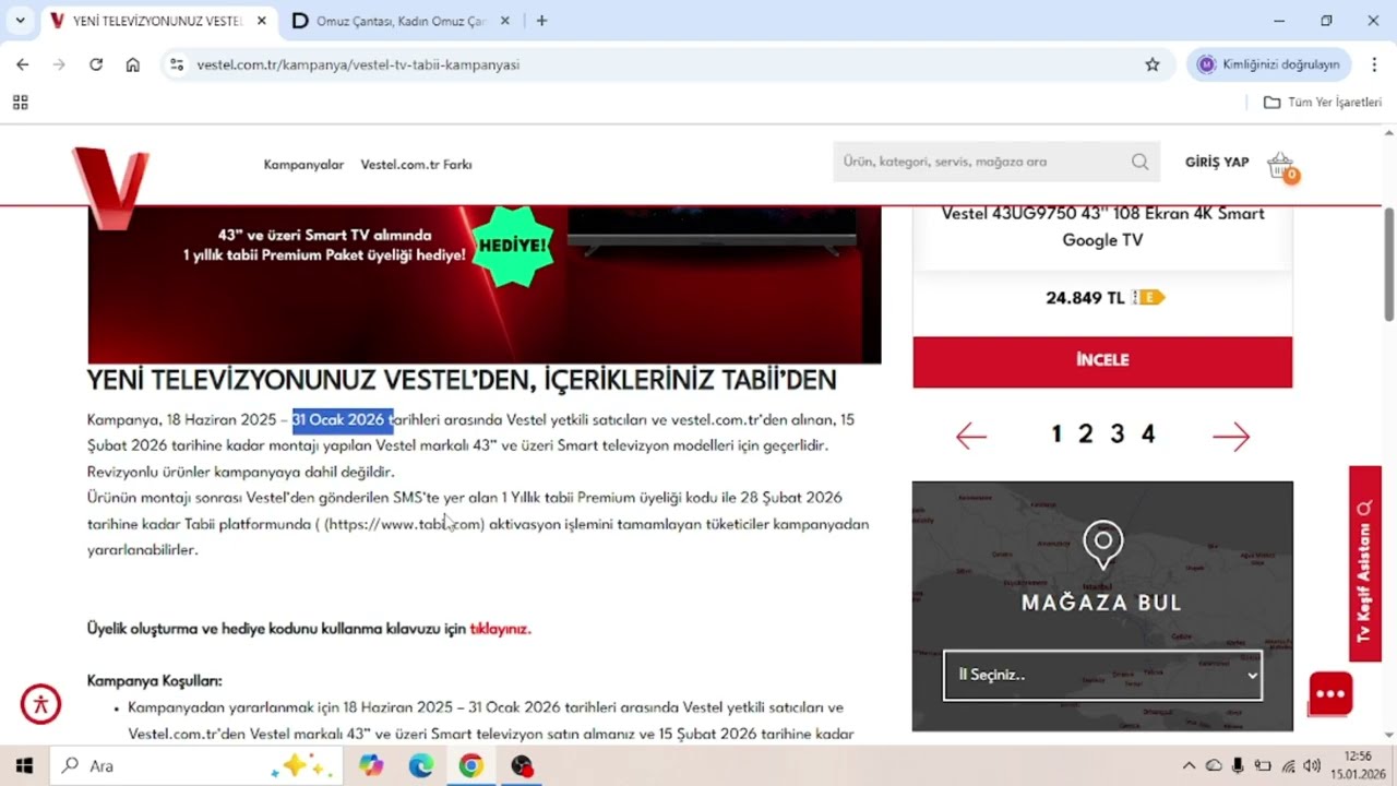 Televizyon alımında Tabii Üyeliği Hediye Kampanyası Sona Eriyor! 