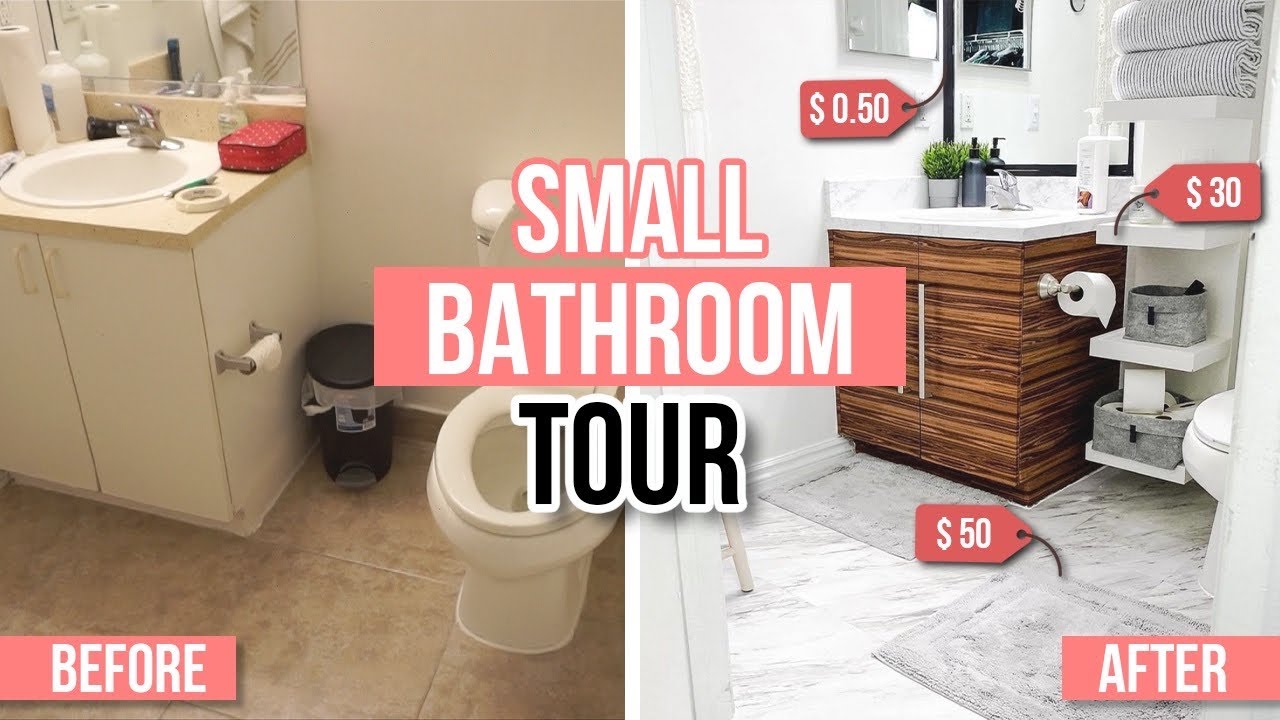 Small Bathroom Makeover Renter Friendly TOUR and TOTAL COST!