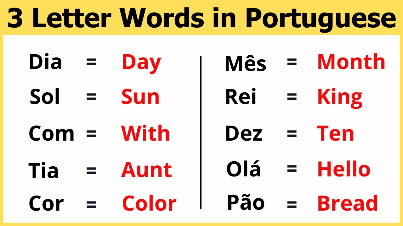Three Letter Words in Portuguese | Phonics Lesson