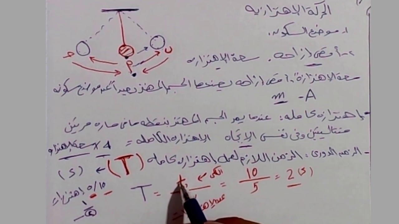 الحركة الاهتزازية فيزياء ثانية ثانوى الترم الأول