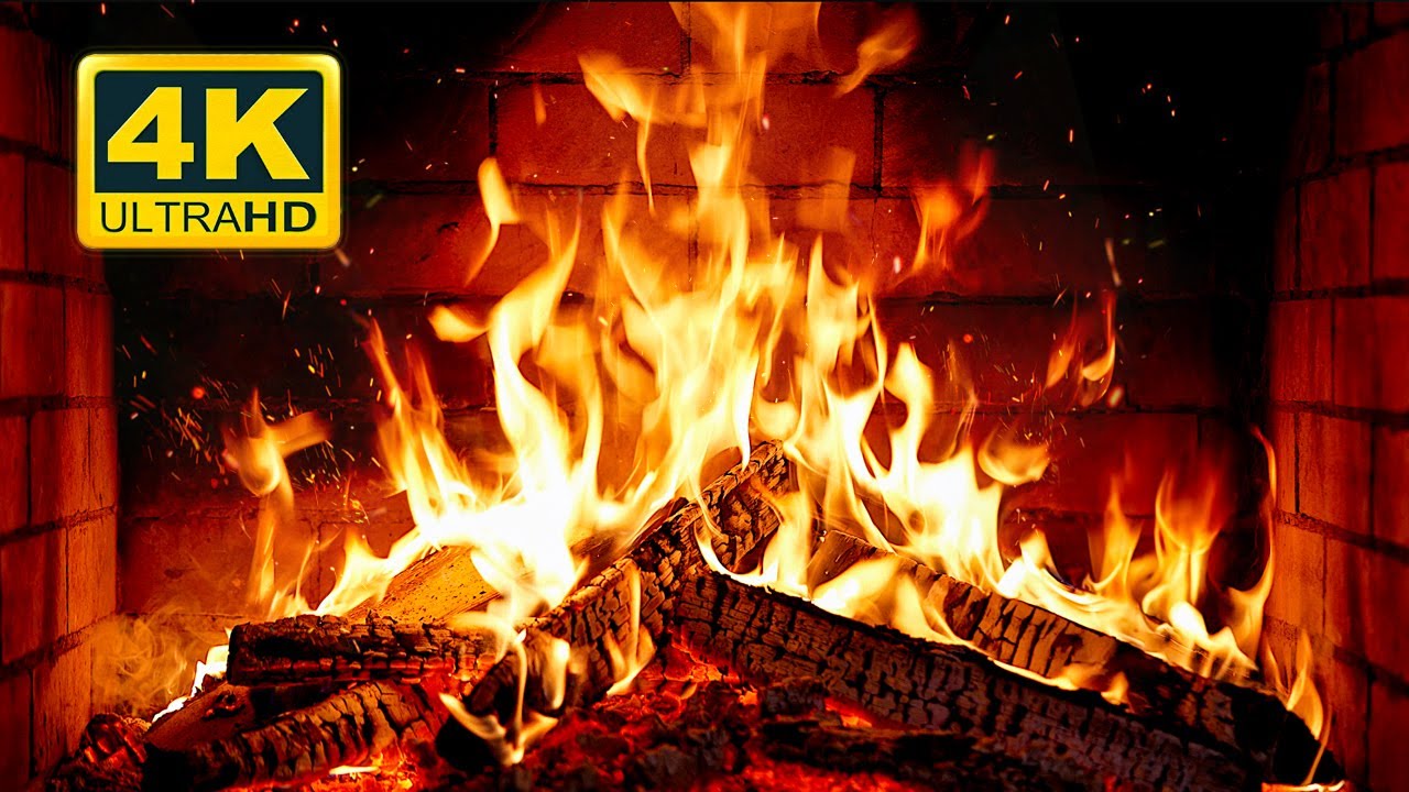 🔥 Cozy Fireplace 4K (12 HOURS). Fireplace with Crackling Fire Sounds. Crackling Fireplace 4K