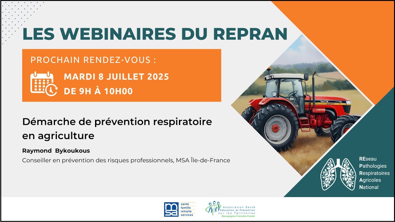 Les Webinaires du REPRAN #10 Démarche de prévention du risque respiratoire en agriculture