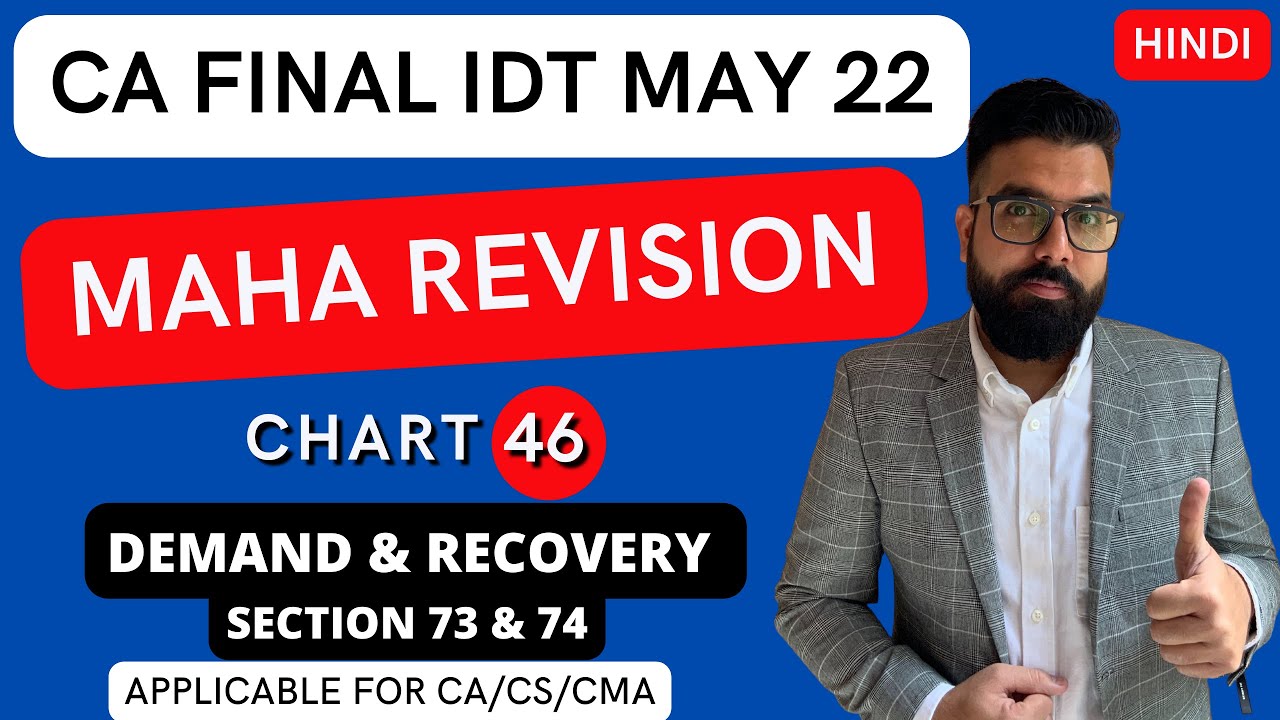 Chart 46 Demand & Recovery Section 73 & 74 | CA FINAL IDT May 22 Revision | CA Ramesh Soni | Hindi