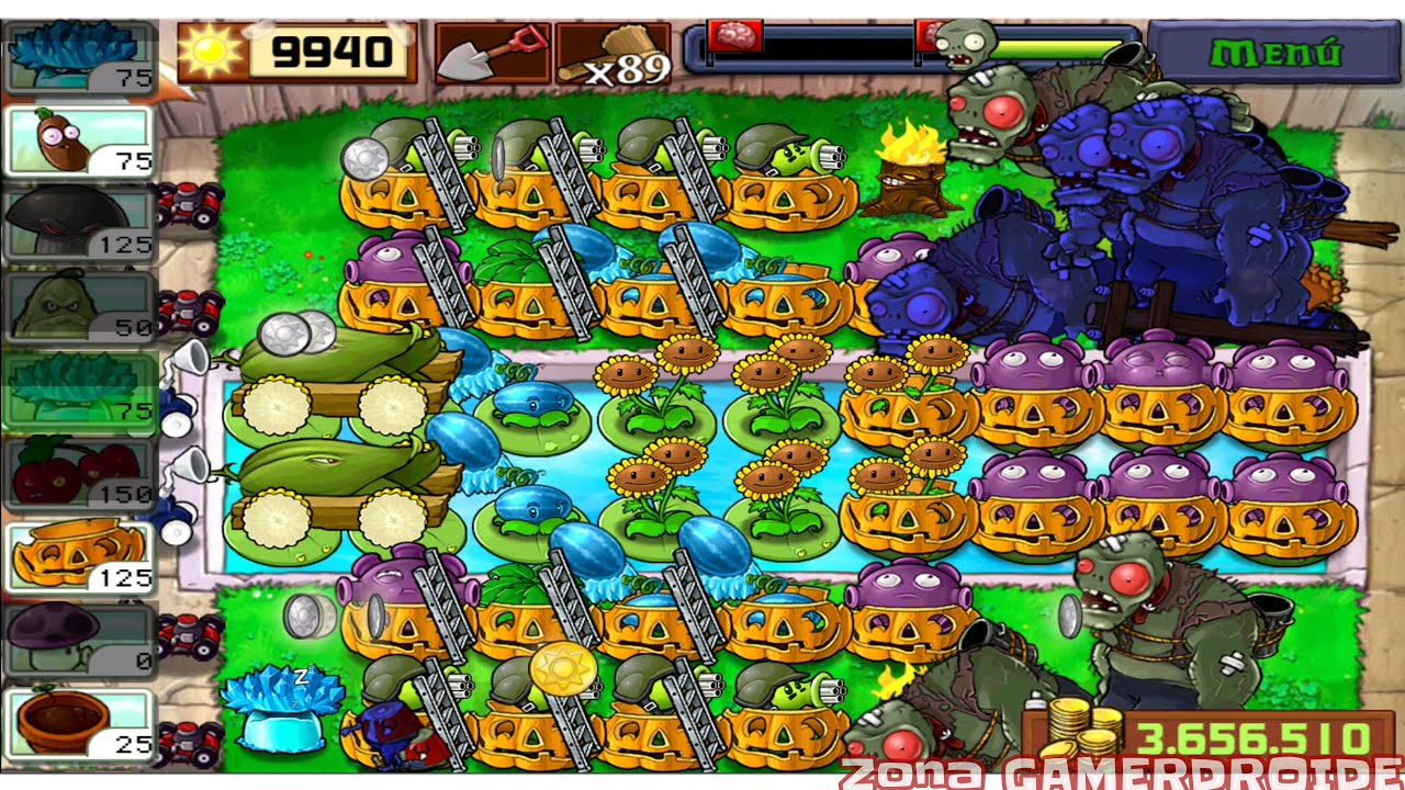 Plantas vs Zombies supervivencia infinita 1410-1420/Zona GAMERDROIDE