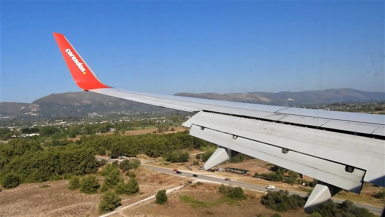 Corendon B737-800) Landing into Zakynthos airport) Greece HD