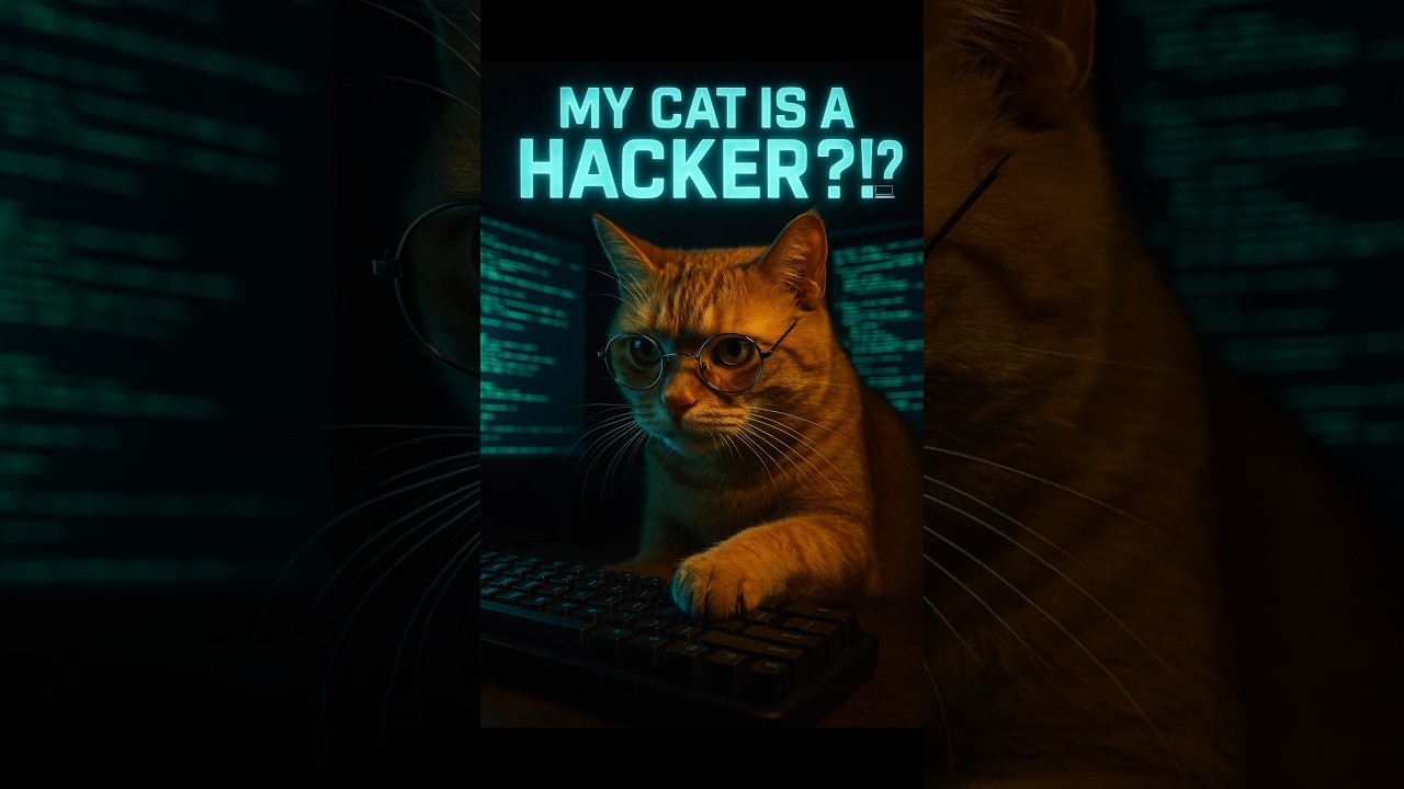 Cat Hacking into a Computer #shortsfeed #cat #shortsvideo #catlover #funny #catshorts