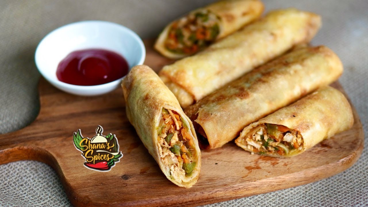 Chicken and vegetable Spring Rolls