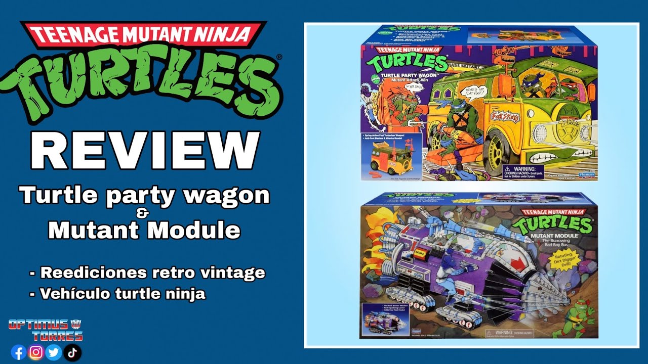 TURTLE PARTY WAGON & MUTANT MODULE / RETRO VINTAGE / REVIEW EN ESPAÑOL 