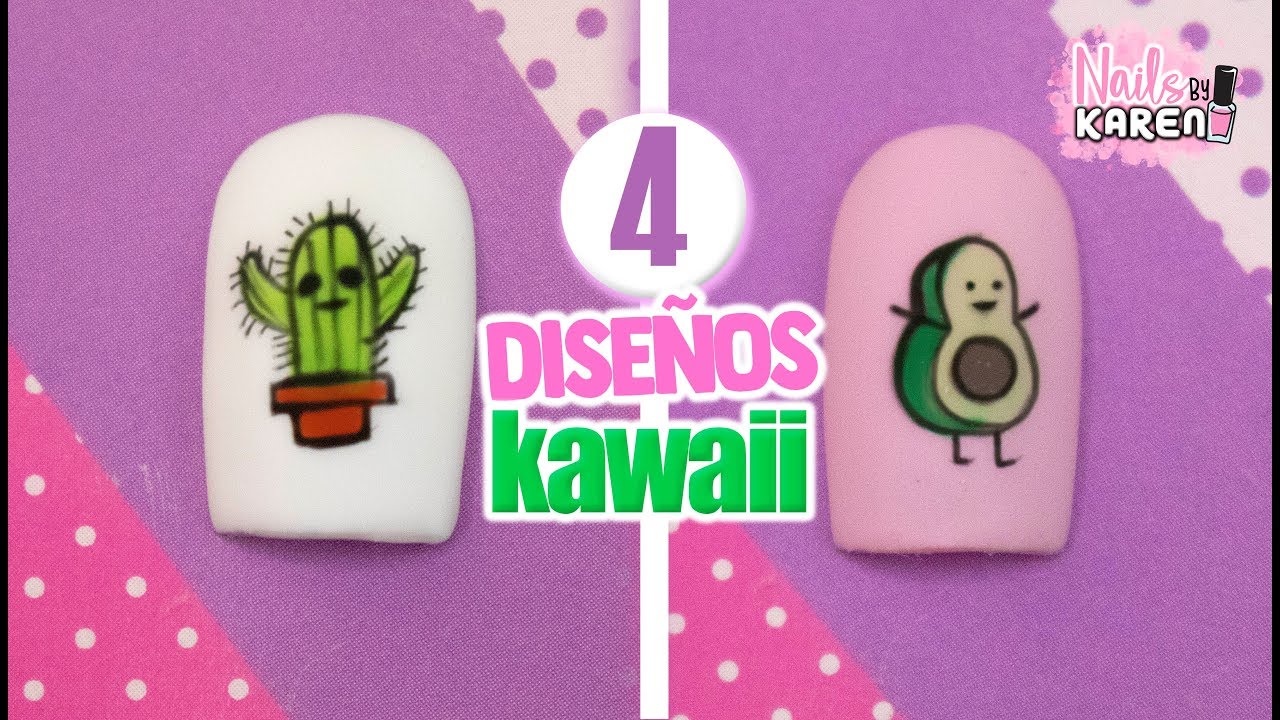 4 DISEÑOS KAWAII para tus UÑAS | Cute