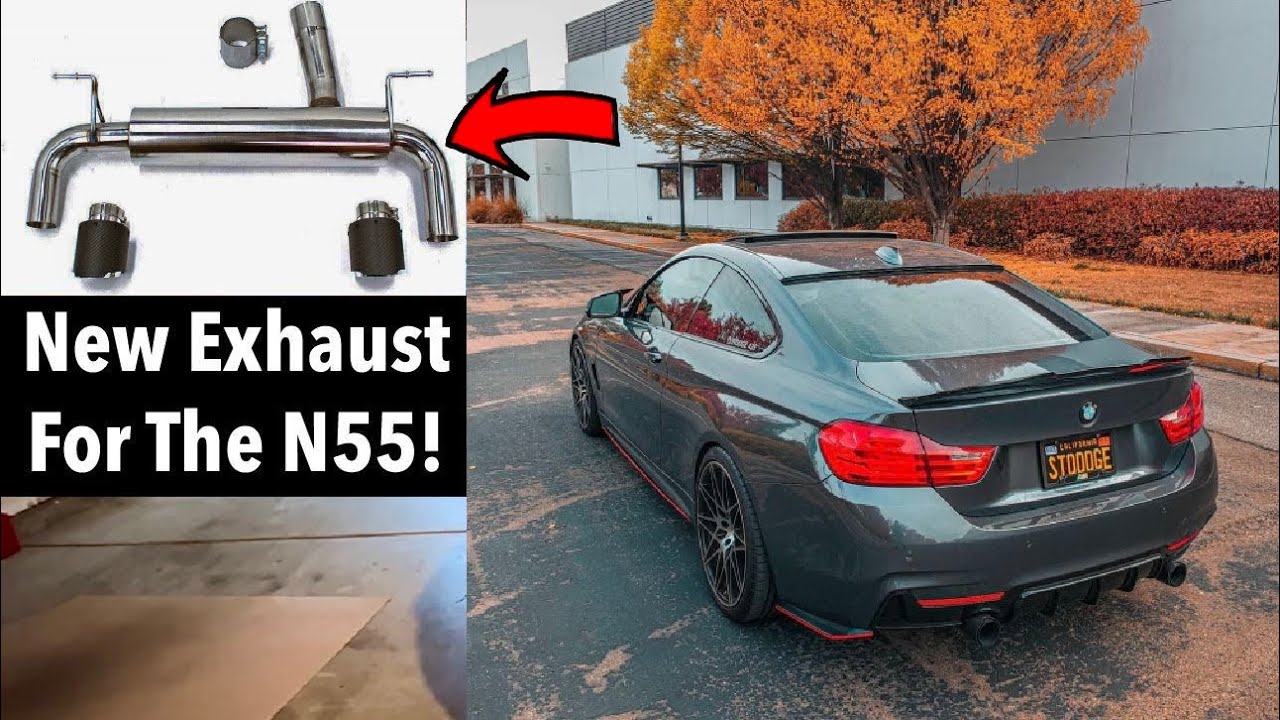 Rev 9 Sport Muffler N55 435i Exhaust Install F32 Catless Downpipe MHD Stage 2+ Burble Tune Sound