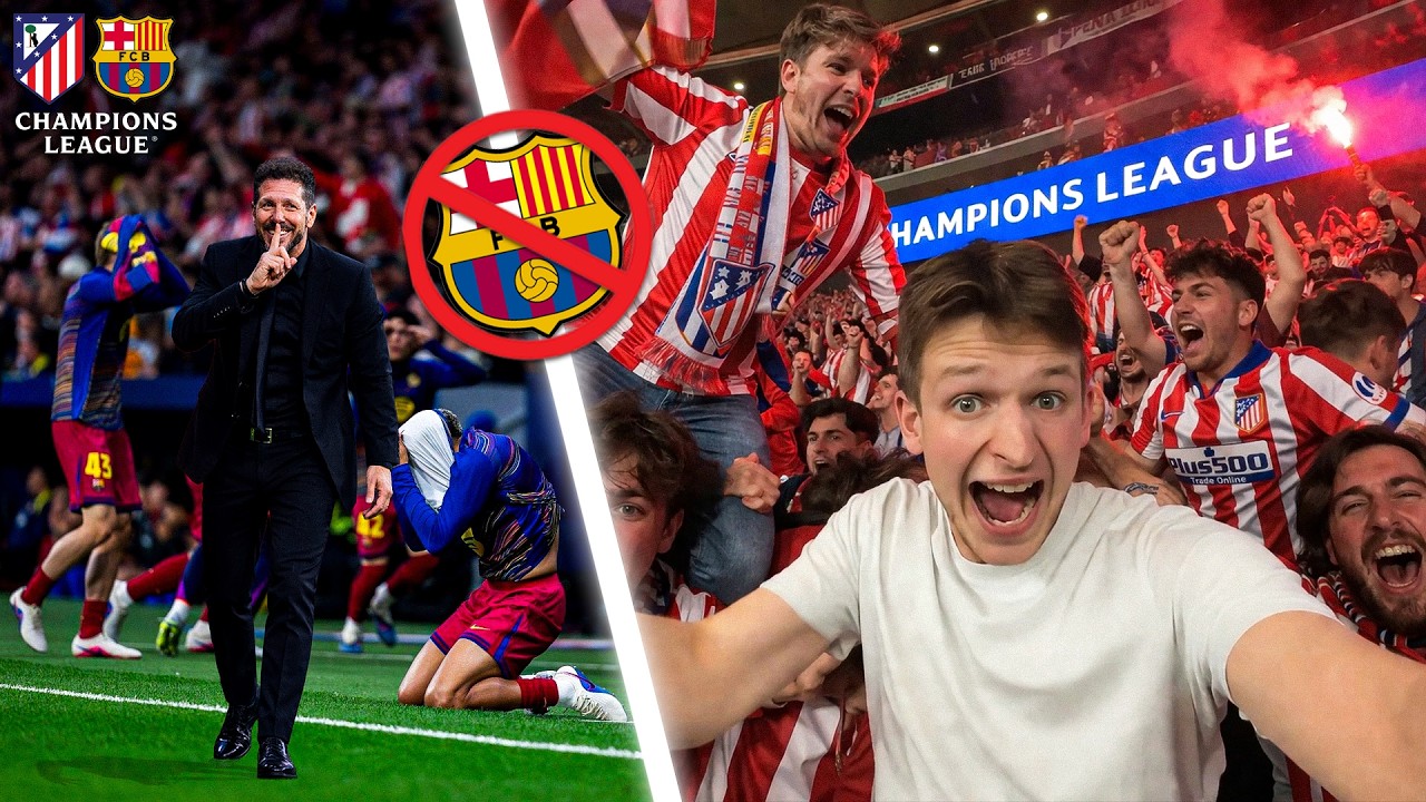 THE MOMENT ATLETICO KNOCK BARCA OUT CHAMPIONS LEAGUE