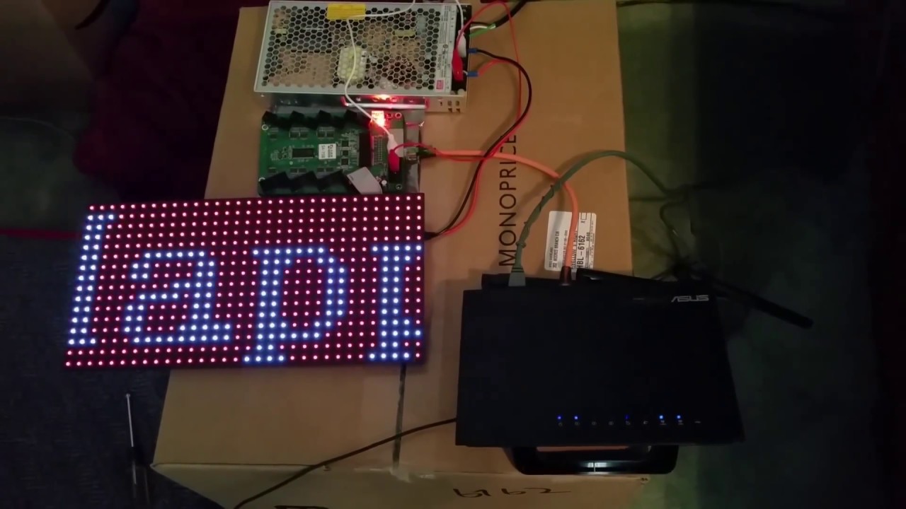P10 panel test at 3% with Colorlight 5A-75B receiver card driven by LEDVision