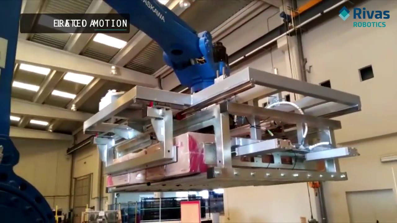 RIVAS ROBOTICS - Full Layer Palletizer Robot - Paletizado Capas Completas Retractil