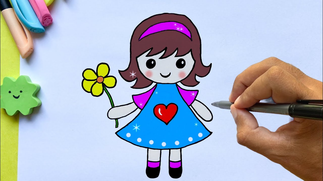 Como Desenhar uma Menina Fofa, Desenho kawaii, Desenho fácil