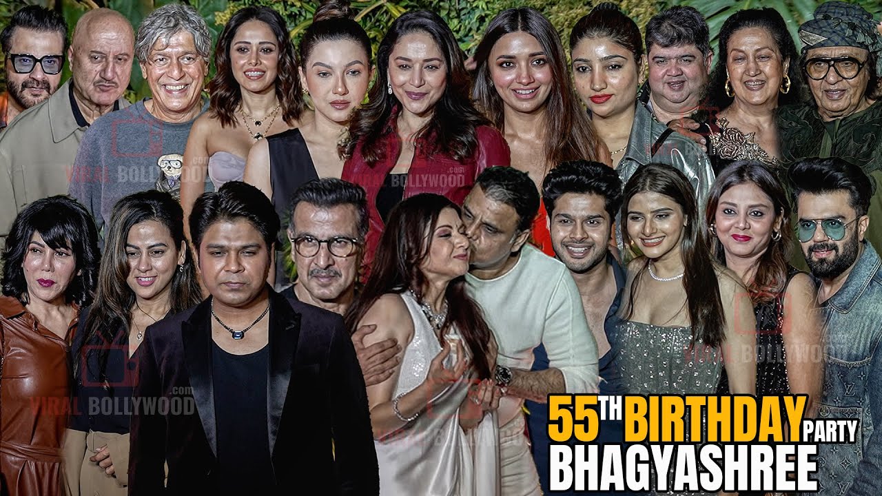 UNCUT - Bhagyashree 55th Grand Birthday Party | Family, Madhuri Dixit, Jiya Shankar, Madhoo, Gauahar