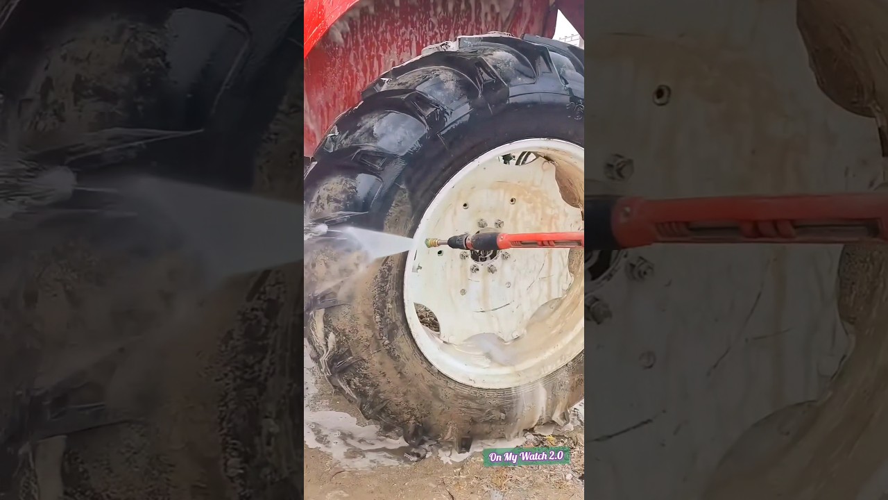 Tractor Wheel Covered in Mud? Watch It Vanish in Seconds!