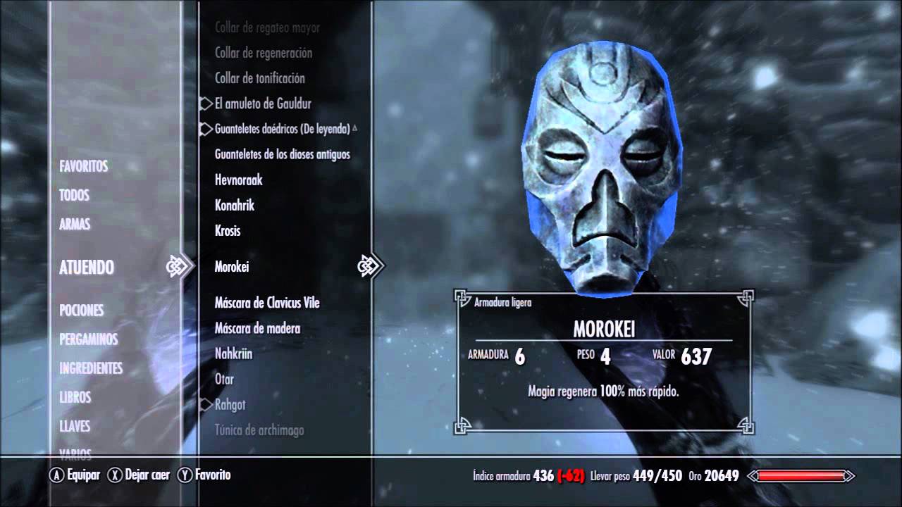 Skyrim: Máscaras (Localización)