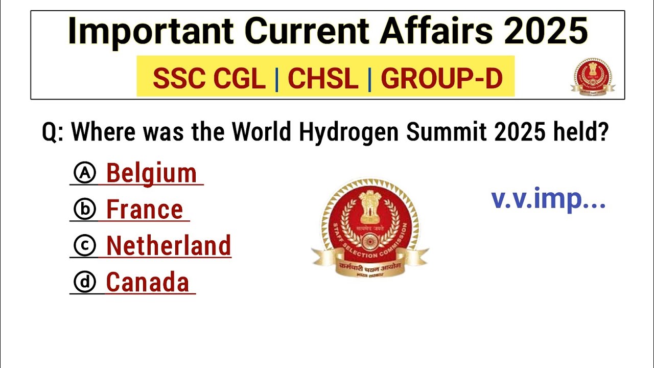 SSC CGL tier 2 Current Affairs 2025 | important Current Affairs 2025 | SSC CGL Current Affairs 2025