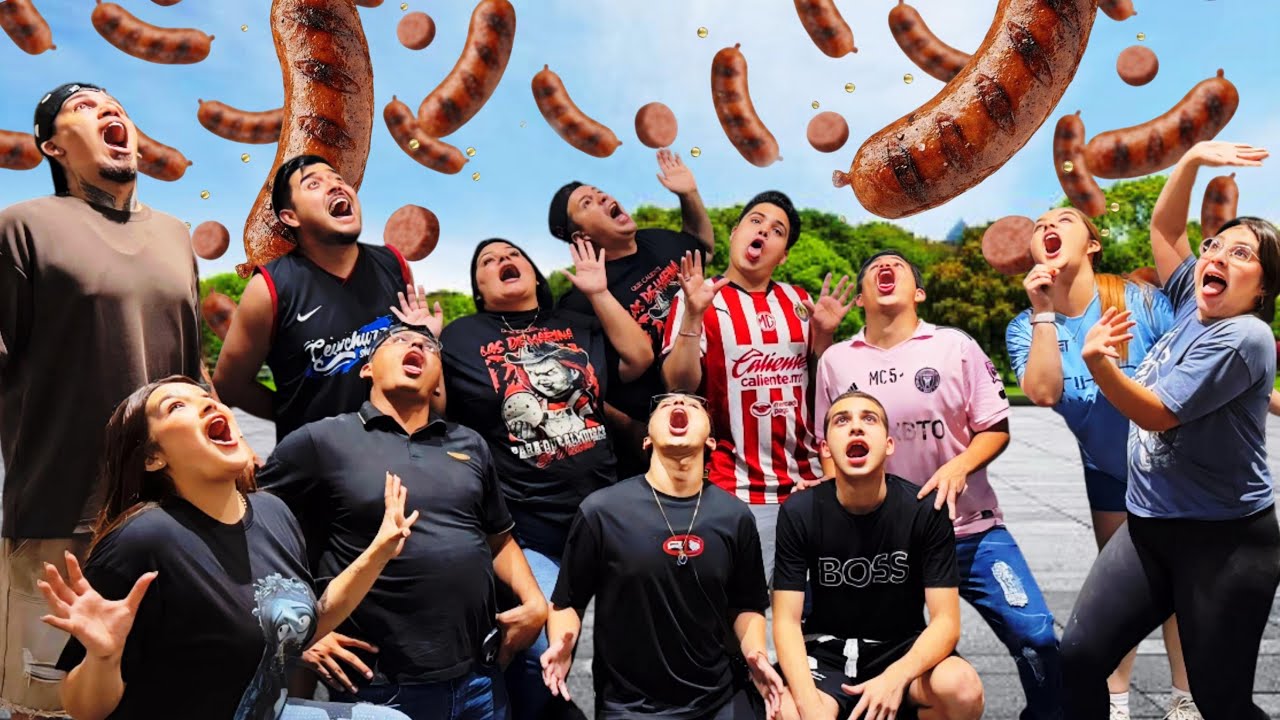 ATRAPA LA SALCHICHA CON TU BOCA| ¿QUIEN SE LA COME TODA?👀