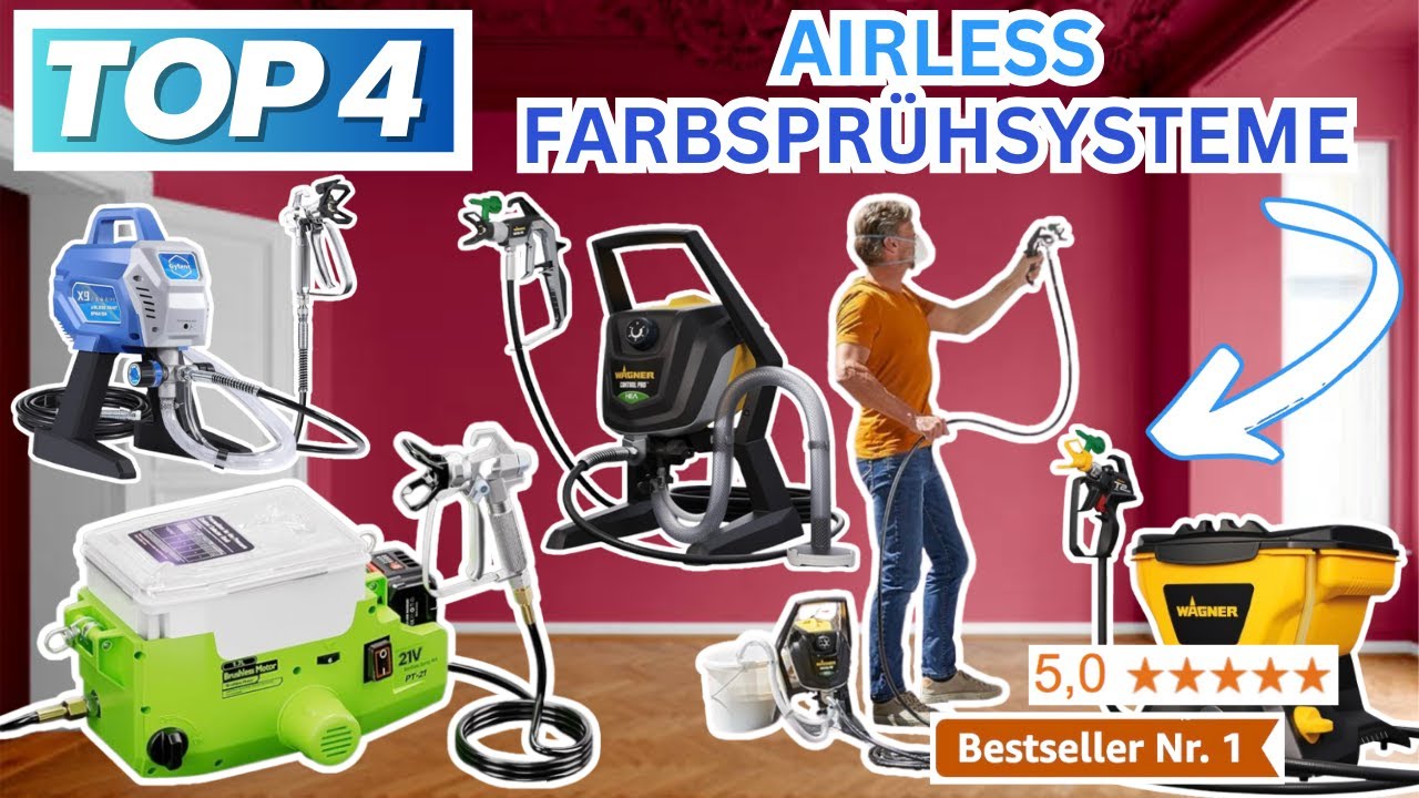 Beste AIRLESS FARBSPR&Uuml;HSYSTEME (Testsieger 2026) | Top 4 Airless Farbspr&uuml;hsysteme Vergleich