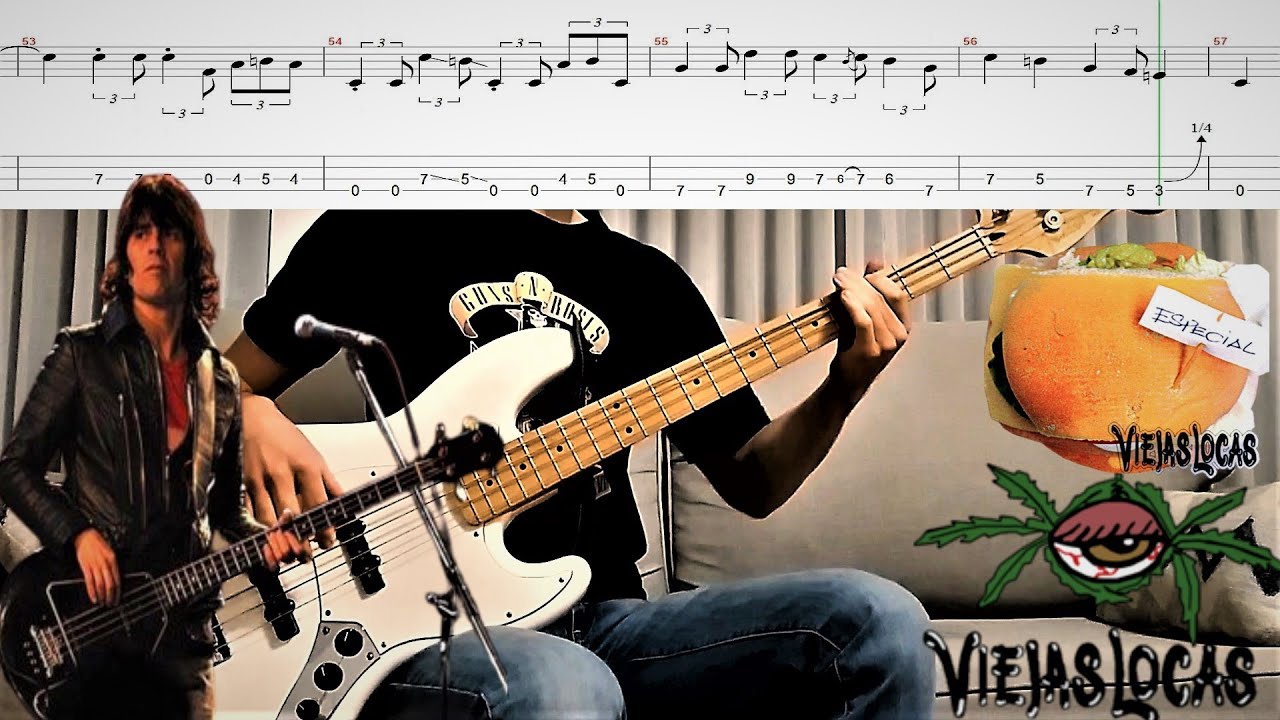 Me Gustas Mucho - Cover de Bajo + TAB Original | Viejas Locas @viejaslocasoficial