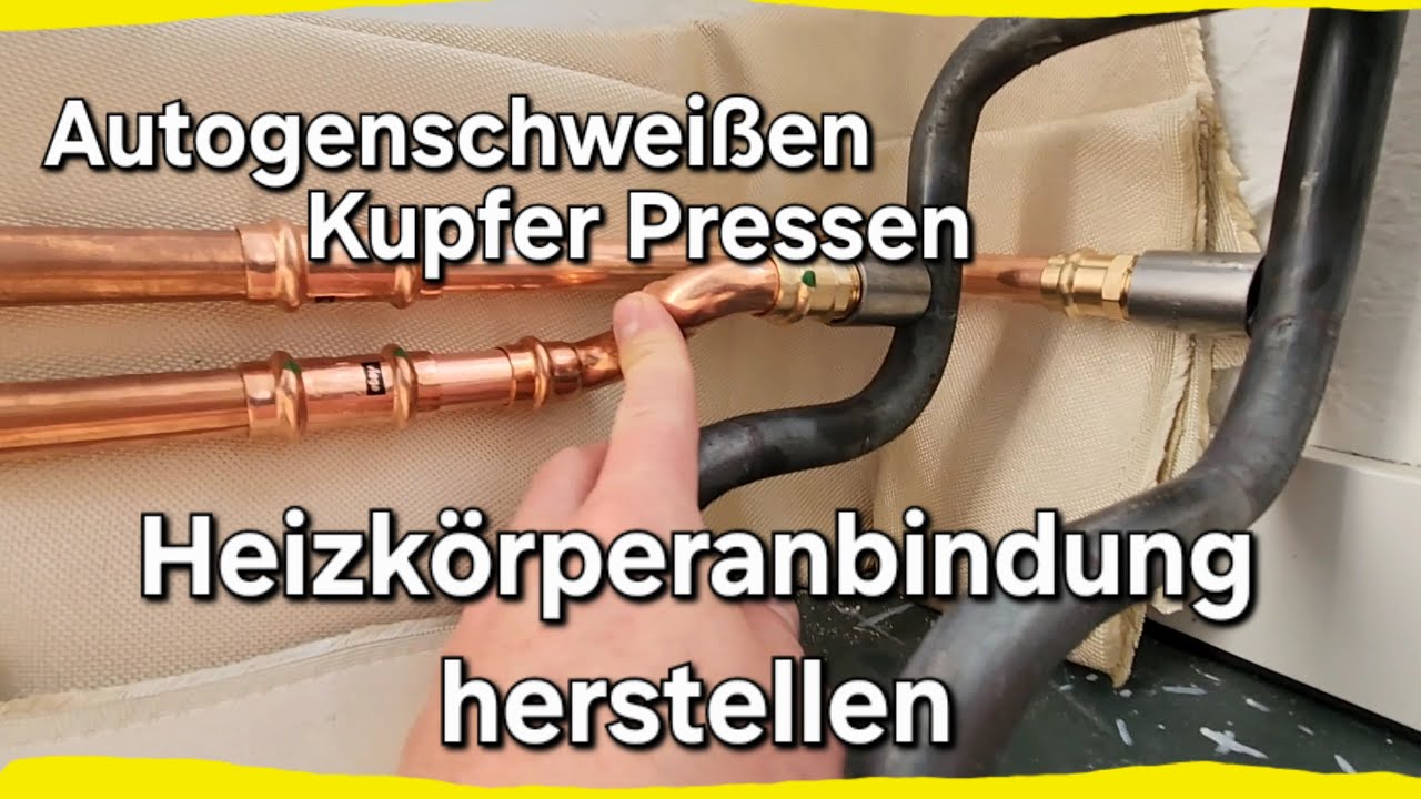 Heizkörperanbindung einschweißen / Übergang von Kupfer auf Stahl