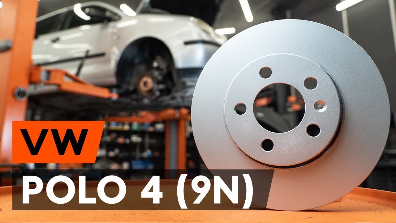 How to change front brake discs / front brake rotors on VW POLO 4 (9N) [TUTORIAL AUTODOC]