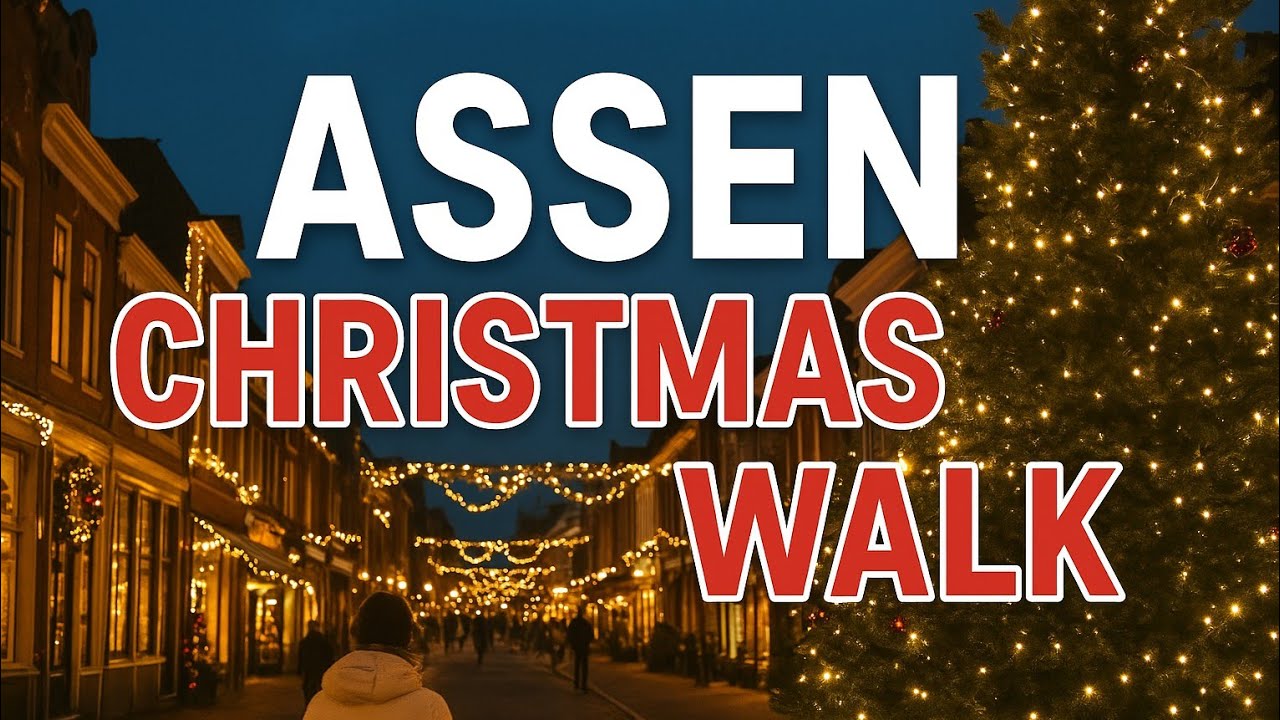 4K 60fps | Assen Sinterklaas & Christmas Walk | Festive Streets in 4K Netherlands