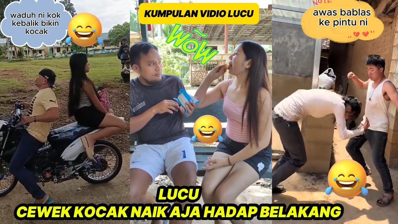 DRAMA LUCU CEWEK KOCAK NAIK AJA MENGHADAP BELAKANG !! KUMPULAN VIDIO LUCU