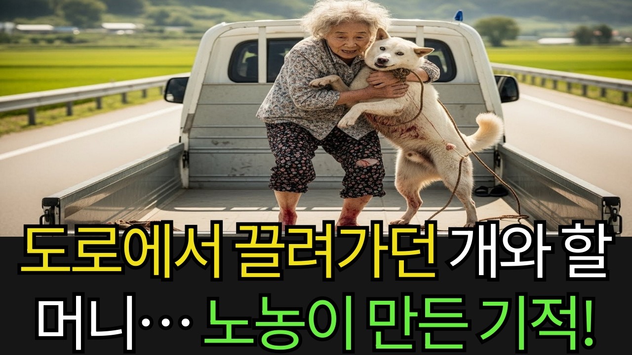 도로에서 끌려가던 하얀 개와 주인 할머니… 그 순간, 노농의 행동이 기적을 만들었다!