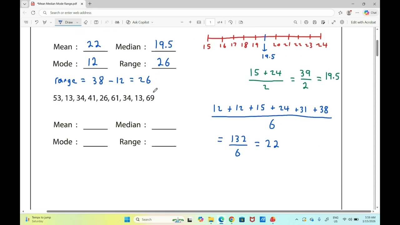 5. Mean Median Mode Range