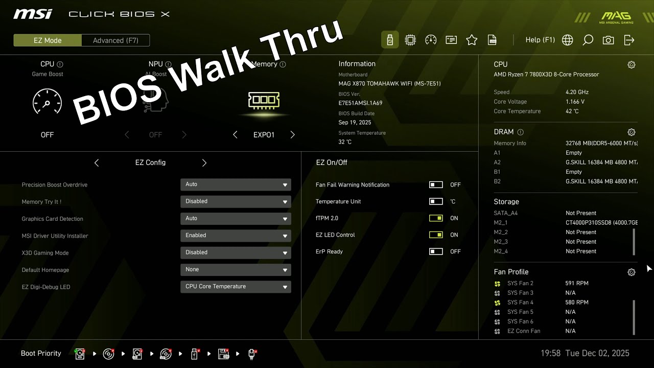 Изучение BIOS MSI MAG x870 Tomahawk WIFI